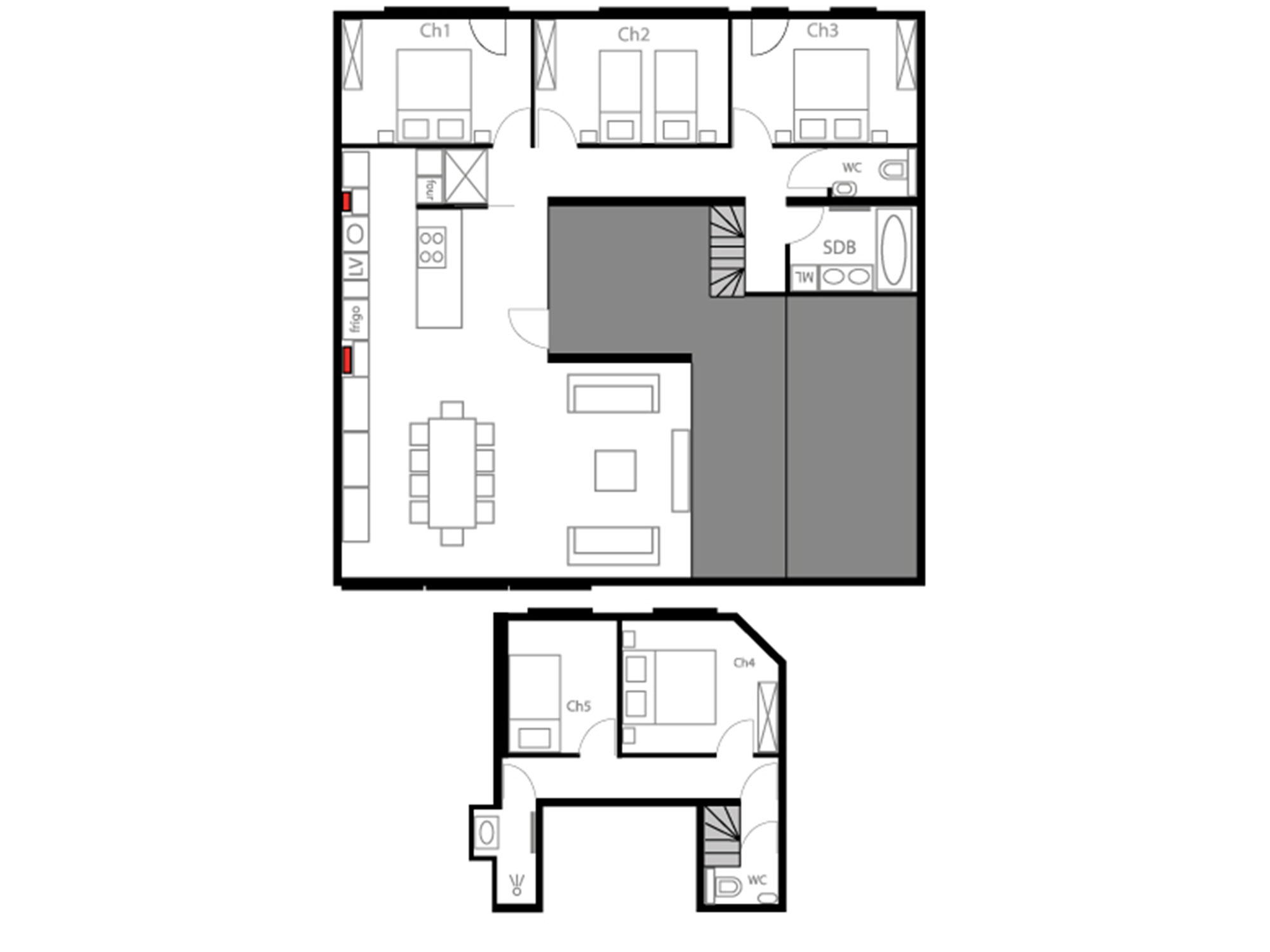 Plan du duplex Belgian Coast Resort